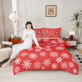 thumbnail image 4 of Homewish Winter Snowflake Bedding Comforter Set 2pcs for Teens,Merry Christmas Twin Comforter Sets Microfiber,Happy Xmas Breathable Bedding Set,Microfiber Bedroom Decor,Reversible, 4 of 8