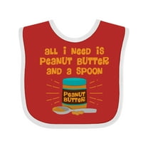 Inktastic Peanut Butter Spoon Boys or Girls Baby Bib