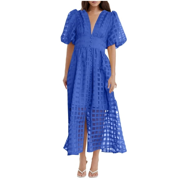 Babysbule Womens Fall Plus Top Sets Outfit Women's Lantern Casual Party Sleeve Dress