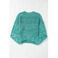 thumbnail image 6 of Plusashion Elegant Sea Green Cable Knit Sweater - Drop Shoulder, Long Sleeve Fashion, 6 of 8