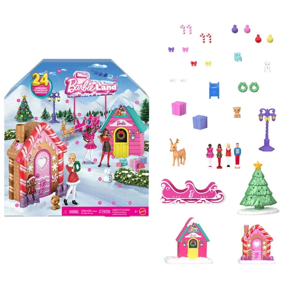 Barbie Mini BarbieLand Collectible Advent Calendar with 1.5-Inch Dolls & 24 Days of Surprises