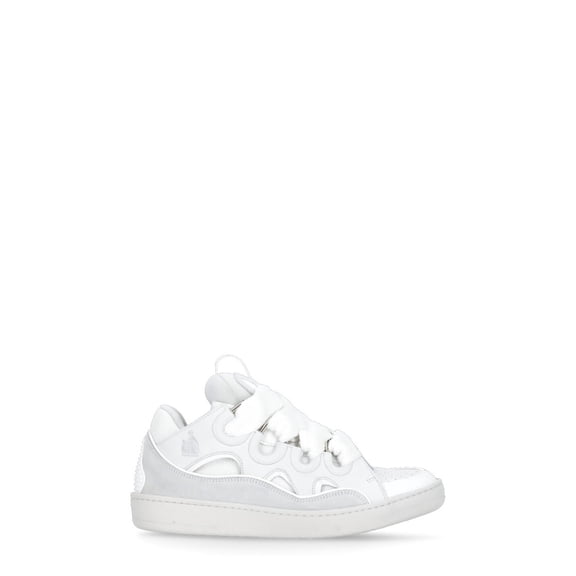 Lanvin White Curb Leather Sneakers White (Men's)