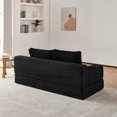 thumbnail image 3 of Leumius Futon Sofa Bed,Convertible Corduroy Boneless Couch with Cup Holders & Pocket,2-in-1 Foldable Sleeper Sofa for Living Room, Small Spaces, Bedroom, No Assembly,Black, 3 of 10