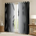 thumbnail image 2 of Gradient Black and White 30%-50% Blackout Curtains Ombre 2 Panels 42"Wx90"L Curtains & Drapes,Trippy Spiral Silver Wave Line Curtains,Abstract Art Room Decor Aesthetic, 2 of 6