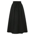 thumbnail image 4 of RUTAYY High Waist A-Line Skirt Bow Linen Flared Beach Long Skirts For Women With Pockets Solid Color Casual Travel Skirts, 4 of 7