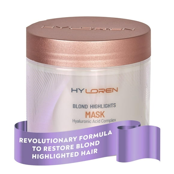 Mon Platin HY Loren Blonde Highlights Mask with Hyaluronic Acid - 500 ml Premium Blonde Hair Mask to Neutralize Yellow and Orangey Tones -