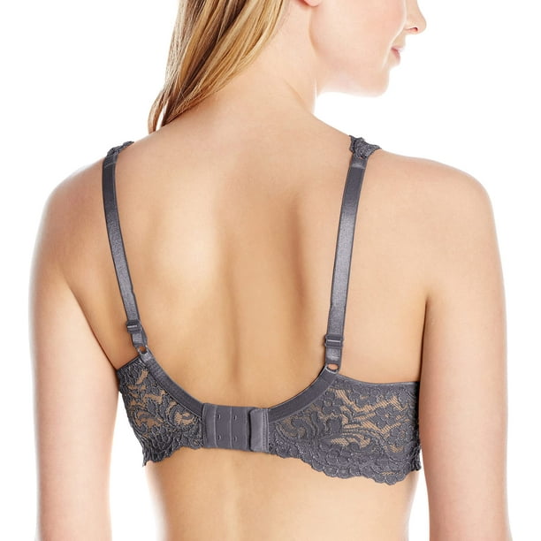 Women's Smart and Sexy 85045 Signature Lace Unlined Underwire Bra ( Anthracite 44DDD) 