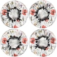 thumbnail image 2 of Shower Caps,Pioneer Flower Floral Print Pattern Waterproof Shower Cap for Women 4 Pieces,Double Reusable Hair Cover for Shower PEVA Elastic Stretch Hem, 2 of 7