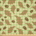 thumbnail image 2 of Ambesonne Acorn Fabric by the Yard Microfiber, Oak Leaves Fall Season, 2 Yards, Chocolate Camel, 2 of 4