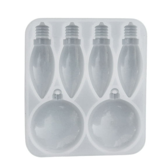 Silicone Light Bulbs Mold Christmas Round Bulb Resin Mold Multifunctional Christmas Ornaments Pendant Mold Craft