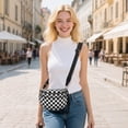 thumbnail image 5 of Gynky Checkered Crossbody Bag Bum Bags for Women, Spacious Nylon Shoulder Handbag Purse Fanny Packs Belt Bag, 5 of 6