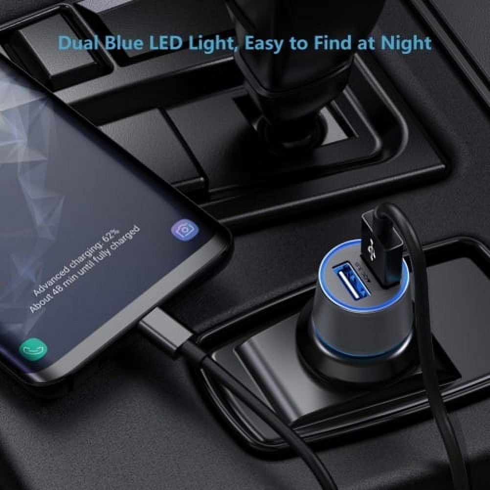 Quick Car Charger for Nokia G50/G10/G20 - 36W 2-Port USB Cable Type-C PD Power Adapter DC Socket for Nokia G50/G10/G20