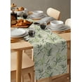 thumbnail image 6 of Table Runner Dresser Scarves 90 Inch Long, Chinese Green Bamboo Leaves Print Linen Dining Table Runners Watercolor Seamless Plant Foliage Tabletop Scarf for Wedding Holiday Party Kitchen, 6 of 7