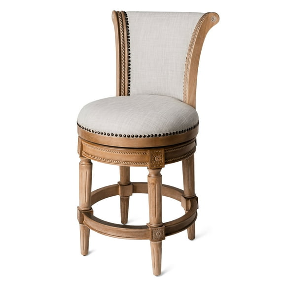 Open Box Maven Lane Pullman High-Back Swivel Stool Weathered Oak, Counter Height