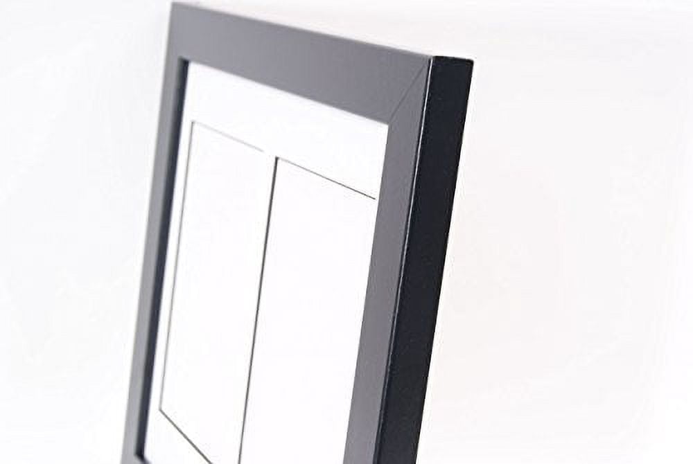 CreativePF- 7 Opening Black Picture Frame Holds 5 by 7-inch Media with 10x40-inch Black Mat Collage Including Full Strength Glass, Alphabet Photography