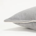 thumbnail image 4 of Connie Post 20" x 20" Cotton Velvet Pillow Cover in Gray, 4 of 5