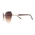 thumbnail image 3 of Womens Oversize Half Rim Look Metal Rim Cat Eye Designer Sunglasses Gold Brown, 3 of 4