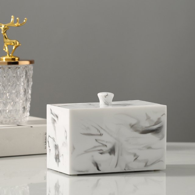 Recipiente para palillos de dientes reutilizable Contenedor organizador de decoración de con tapa Caja de palillos de dientes para almacenamiento blanco Sunnimix Envase de moldadientes