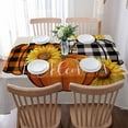 thumbnail image 5 of Orange Black Plaid Pumpkins Rectangle Tablecloths 54x87,Fall Thanksgiving Sunflower Table Cloth Table Cover Indoor/Outdoor Tabletop Decor for Wedding Holiday Party Dinner Baby Shower, 5 of 7