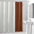 thumbnail image 4 of Boho Style Stripe Fabric Shower Curtain Brown Leather Washable Shower Curtains for Bathroom, Waterproof Bath Curtain with Hooks Home Decor 36x72in, 4 of 8