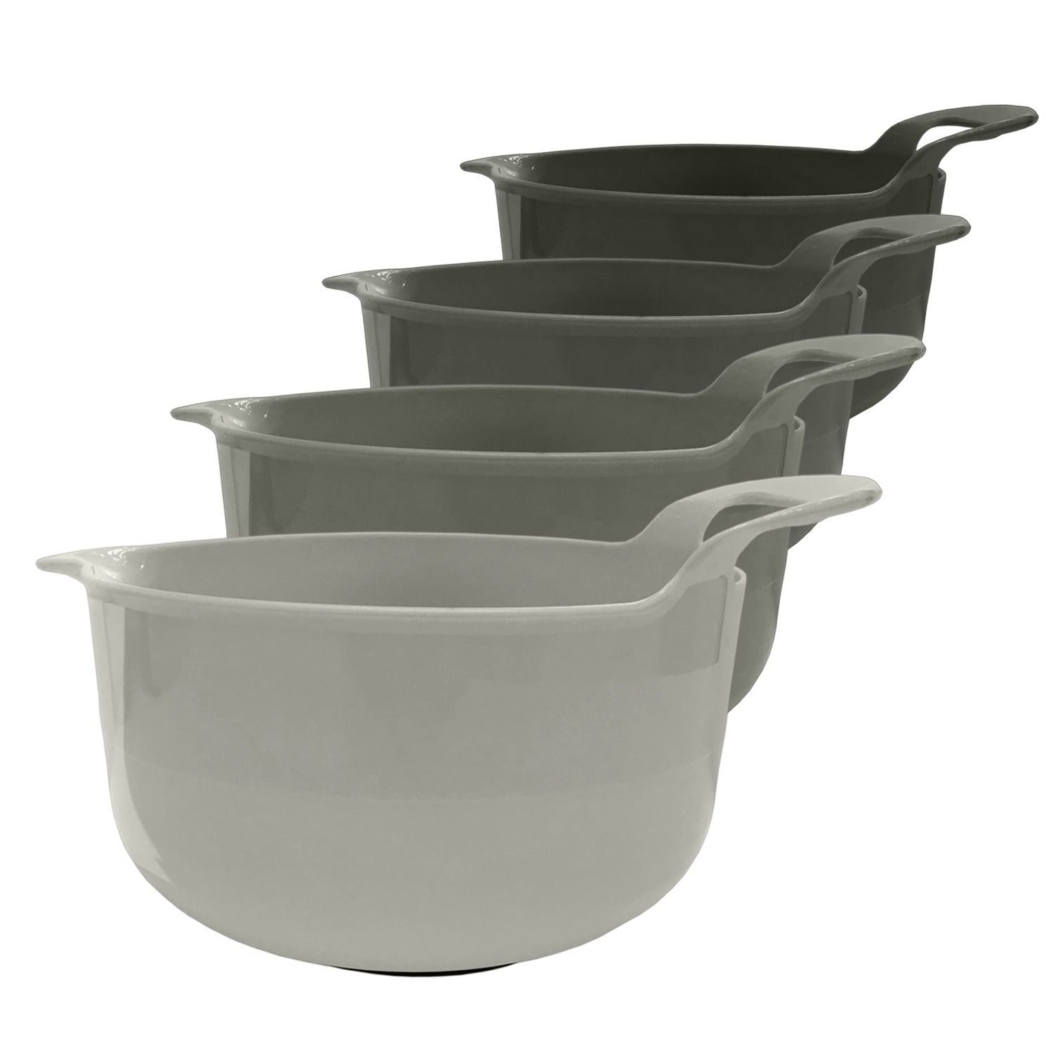 Edge Mixing Bowls 4 Piece Plastic NonSkid Nesting Bowls with Spouts