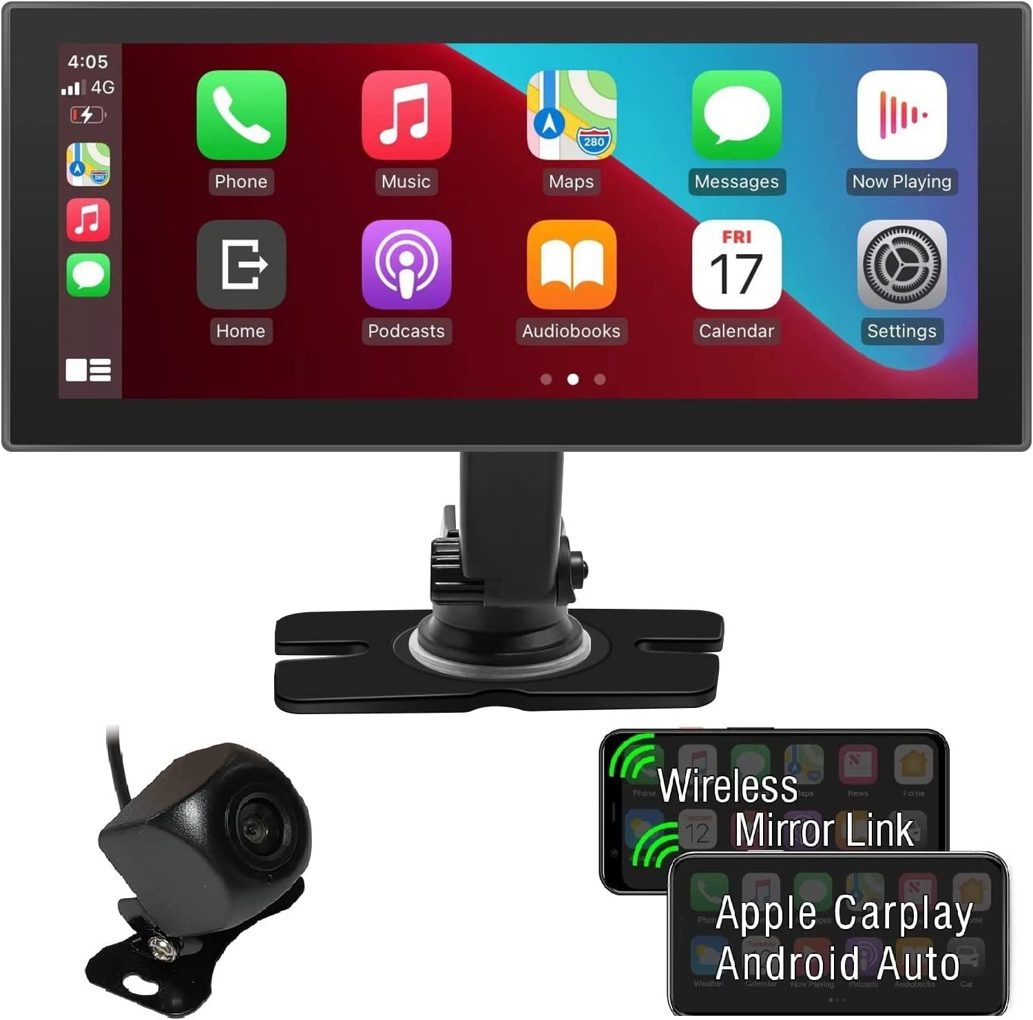 Mechanisch Bang om te sterven Diversiteit Road Top Wireless Carplay & Android Auto, 8.8'' Touch Screen, Apple Carplay  Car Stereo with Backup Camera, Support Mirror Link, Bluetooth 5.0, Siri,  GPS Navigation, FM, Music, Video - Walmart.com