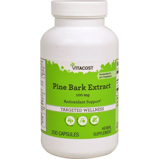 Pine Bark Extract Standardized to 95 Polyphenols 100 mg 200