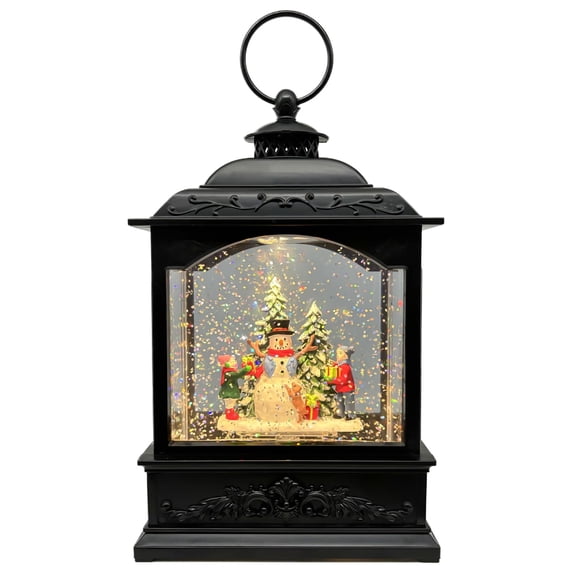 Snowman LED Snow Globe Lantern - Musical With Timer, Glittering | USB/Battery Operated Holiday Home Decor