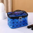 thumbnail image 3 of Travel Makeup Bag Organizer, Large Make Up Bag for Women, Portable Makeup Case Storage, Portable Makeup Bag with Large Storage Capacity, Blue, 3 of 3
