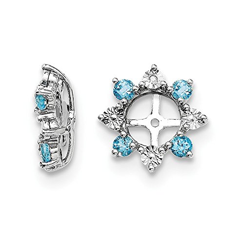 Finejewelers Sterling Silver Created Blue Sapphire Earring Jackets