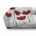 thumbnail image 3 of Floral Soft Flannel Fleece Blanket, Valentines Exquisite Rose Petals Blossoms Florets Nature Illustration Image, Cozy Plush for Indoor and Outdoor Use, 60" x 80", Vermilion and White, by Ambesonne, 3 of 6