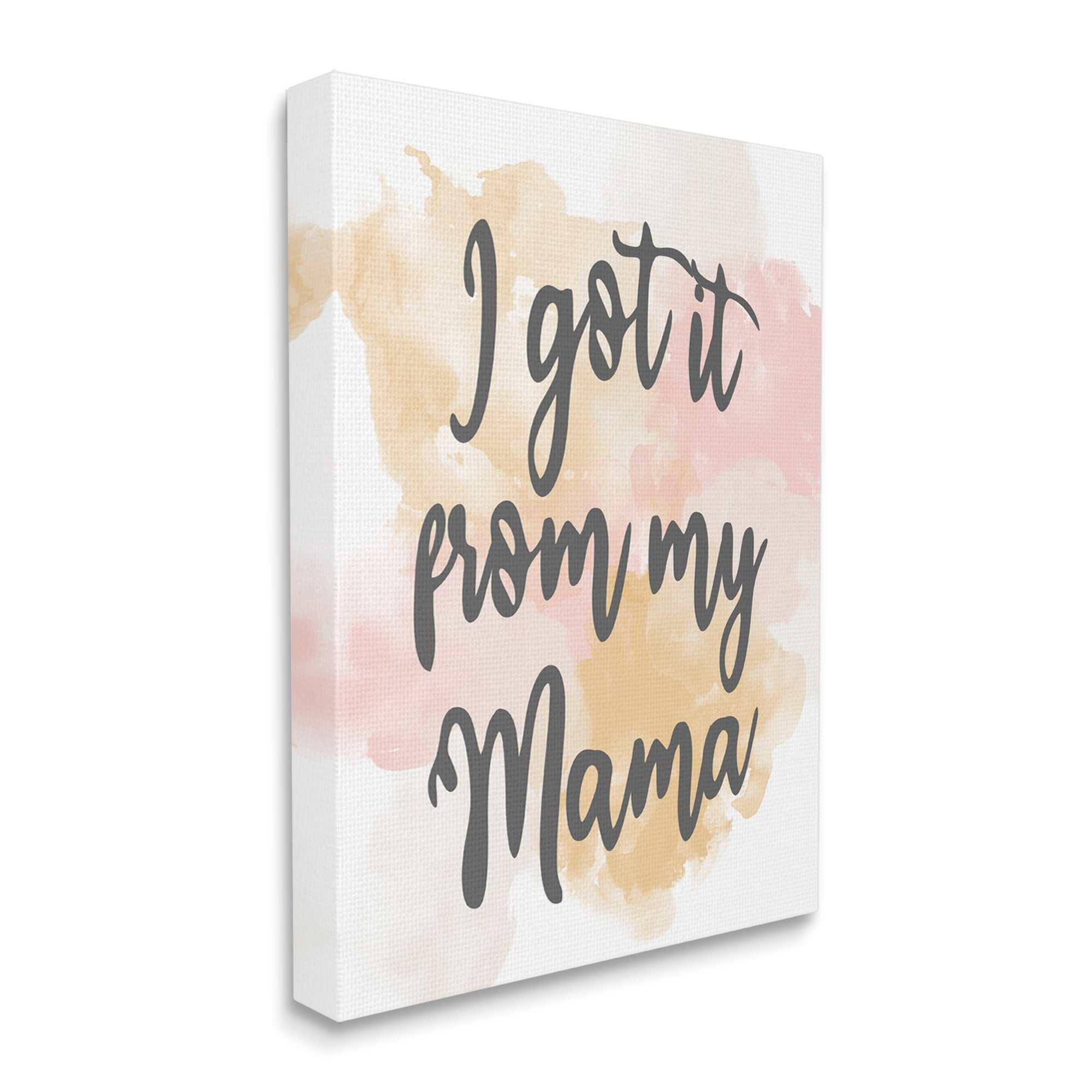 Stupell Industries Got It From My Mama Watercolor Effect Calligraphy Canvas Wall Art, 16 x 20, Design by Kim Allen