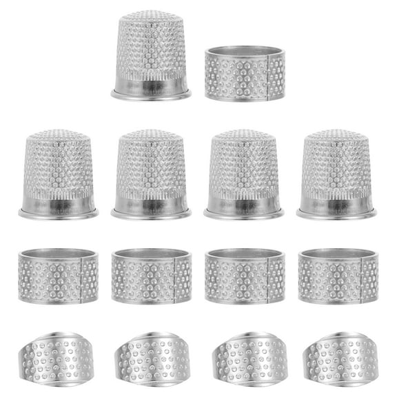 GETAJGHSD Thickened Sewing Thimble Sewing Supplies Adults Silver Finger Protection Craft Work 15pcs