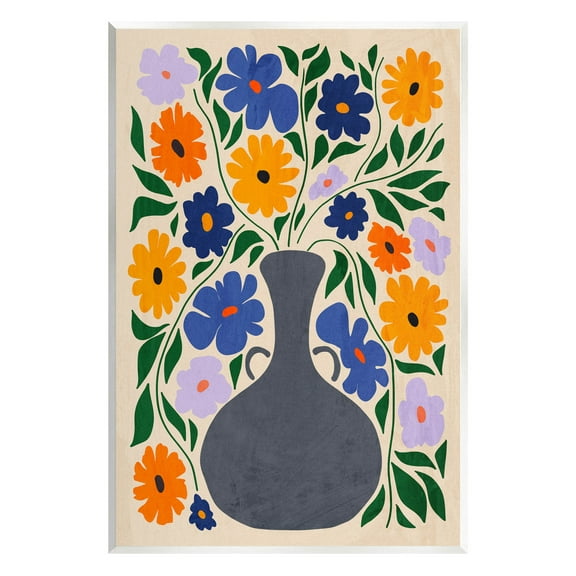 Stupell Industries Contemporary Daisies Flower Pot Graphic Art Unframed Art Print Wall Art, Design by Ziwei Li