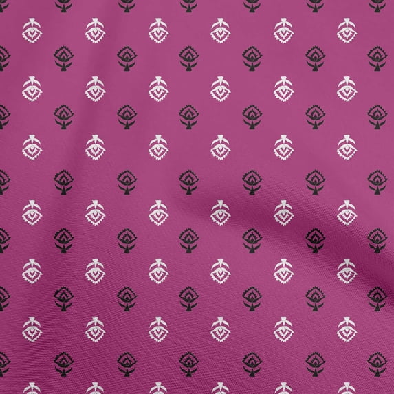 oneOone Rayon Dark Magenta Fabric Block Diy Clothing Quilting Fabric Print Fabric By Yard 56 Inch Wide-JK