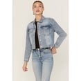 thumbnail image 2 of Cleo + Wolf Women's Wilshire Cropped Oversized Denim Jacket Light Wash X-Large, 2 of 5