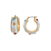 Seren Jewelry White Goldtone Hoop Earrings