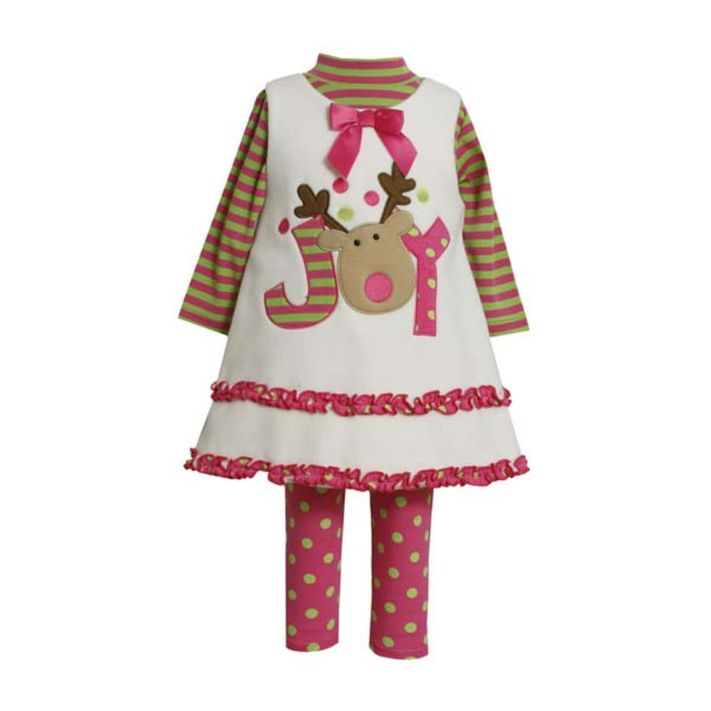 Bonnie Jean Christmas Baby Girls Ivory Joy Dress Set 69 months