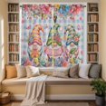 thumbnail image 2 of Spring Gnomes Kitchen Curtains 63 Inch Length, Farmhhouse Floral Botanical Blue Plaid Tiers Curtains for Living Room Berdoom Bathroom, Light Filtering Drapes Window Treatment 2 Panels 42"Wx63"L, 2 of 8