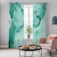 thumbnail image 5 of Turquoise Marble Kitchen Curtains 96 Inch Length, Nature Marble Stone Ripple Modern Art Grommet Top Bedroom Living Room Curtains, Light Filtering Cafe Curtain Drapes 2 Panels Set 104''x96'', 5 of 9