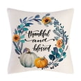 thumbnail image 4 of Set of 4 Hello Autumn Throw Pillow Covers 18"x18", Thanksgiving Day Fall Decorations for Home, Vintage Flowers Pumpkin Cotton Linen Pillow Covers Cushion Case 18 X 18 for Couch, Bed, Office, 4 of 5