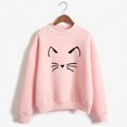 thumbnail image 4 of Pink Sweaters for Women Autumn Winter O Neck Solid Color Prints Long Sleeve Pullover Sweatshirt Womens Fall Fashion 2025, 4 of 4