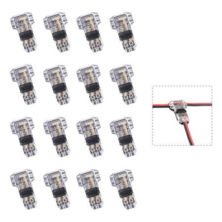 

16Pcs No Soldering No Stripping 3 Way 2 Pin T-Tap Connector Fits 24-20 Gauge Wire
