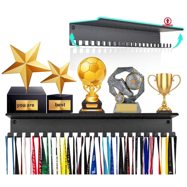 Colgador de medallas iBobbish de metal, 20 ganchos, resistente