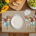 thumbnail image 4 of Blue Starfish Conch Placemats Set of 6, Ocean Coral Summer Beach Coastal Placemats for Dining Table, Place Mats for Kitchen Tabletop, Waterproof Wipeable Dining Table Mats Set, 4 of 9
