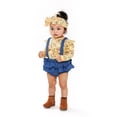 thumbnail image 5 of Wonder Nation Baby Girls Long Sleeve Bodysuit, Pinafore and Headband, 3-Piece Set, Sizes 3/6-24 Months, 5 of 7