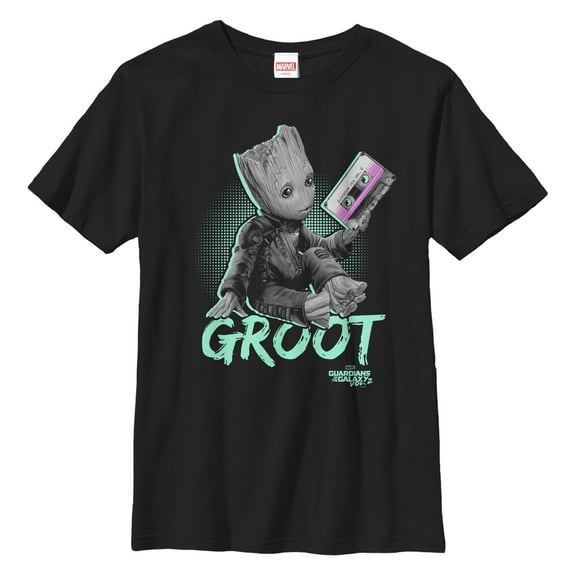 Boy's Marvel Groot Awesome Mix Neon  Graphic T-Shirt