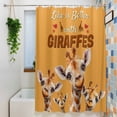 thumbnail image 3 of Giraffe Shower Curtain Set, Waterproof Shower Curtains for Bathroom, Red Love Heart Rustic Animals Orange Washable Fabric Cloth Bath Curtain for Bathtub Decoration with Hooks 48x72 Inches, 3 of 9