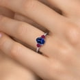 thumbnail image 4 of Gem Stone King 2.10 Ct Oval Blue Created Sapphire Red Created Ruby 925 Sterling Silver Ring, 4 of 6