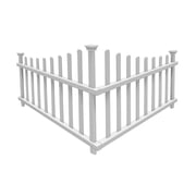 30in H x 40in W (2 Panels) No Dig Zippity Ashley Corner Vinyl Picket Fence, Garden Fence Border, Decorative Fence For Garden, White Vinyl Panels for Backyard, Patio & Yard, ZP19007